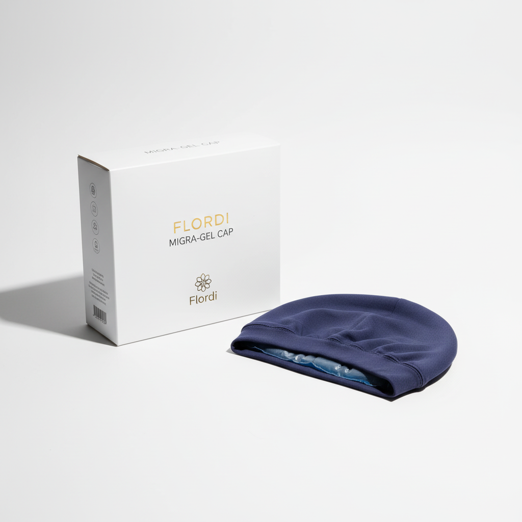 Gorro Máscara de Gel Frio Control Migran - Produto e Caixa