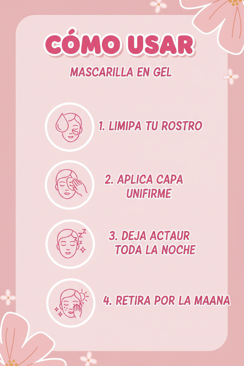 Mascarilla Gel de Colágeno Flord - Tratamiento Nocturno Radiante